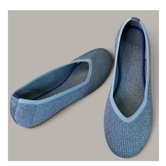 Unbranded Shoes - Unbranded Ballet Flat Knit Comfort Shoes Womens 9 Blue Casual Walking Round Toe